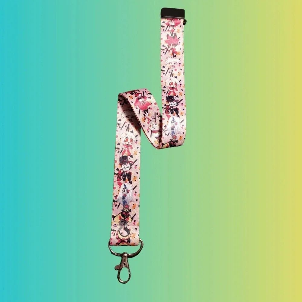Hazbin Hotel Lanyard - Breakaway Clip & Lobster Claw Hook (Alastor Charlie Husk